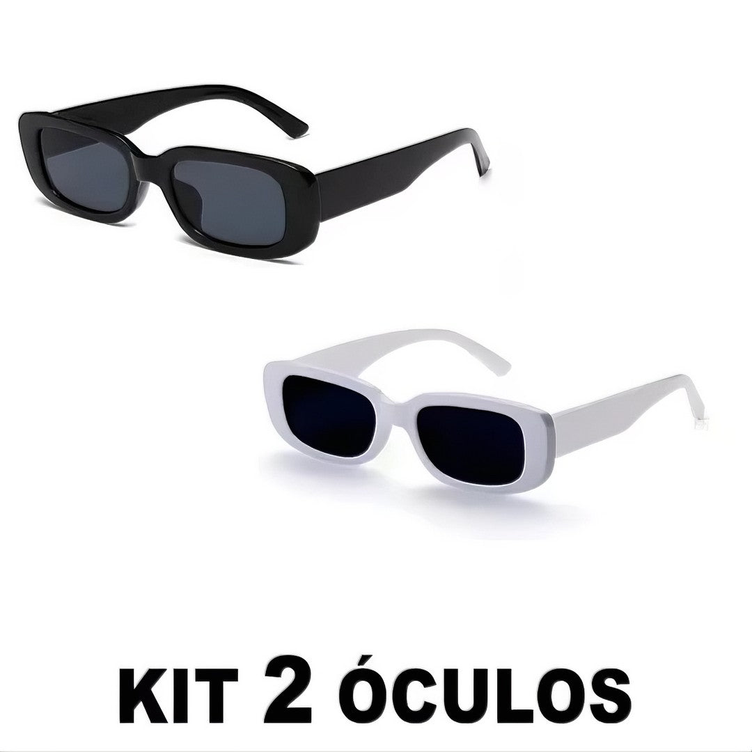 Kit 2 Óculos de Sol Retrô Vintage Unissex UV400 Masculino Feminino