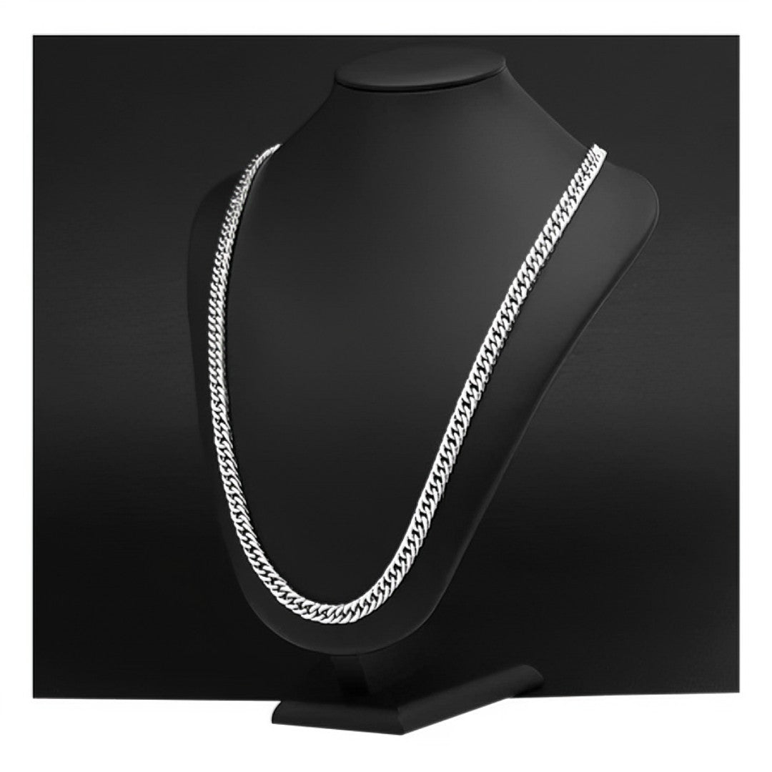 💎 BlackSteel™ – Conjunto Masculino Corrente + Pulseira em Aço Inoxidável 7mm