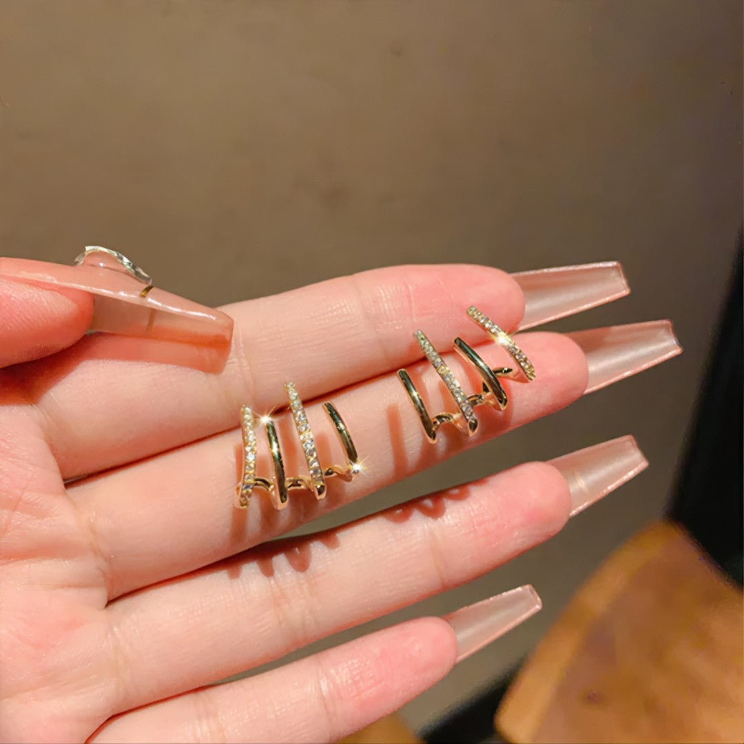 💎 GeoShine™ – Brincos Geométricos com Revestimento em Ouro/Prata e Zircônia