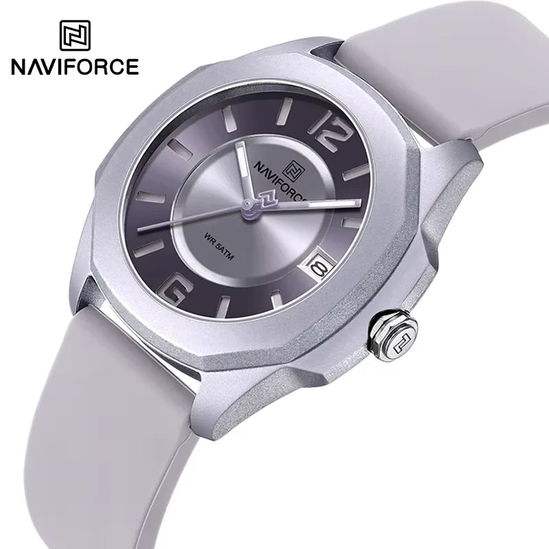 Relógio Feminino NAVIFORCE Polygon Chic À Prova D'Água 50m