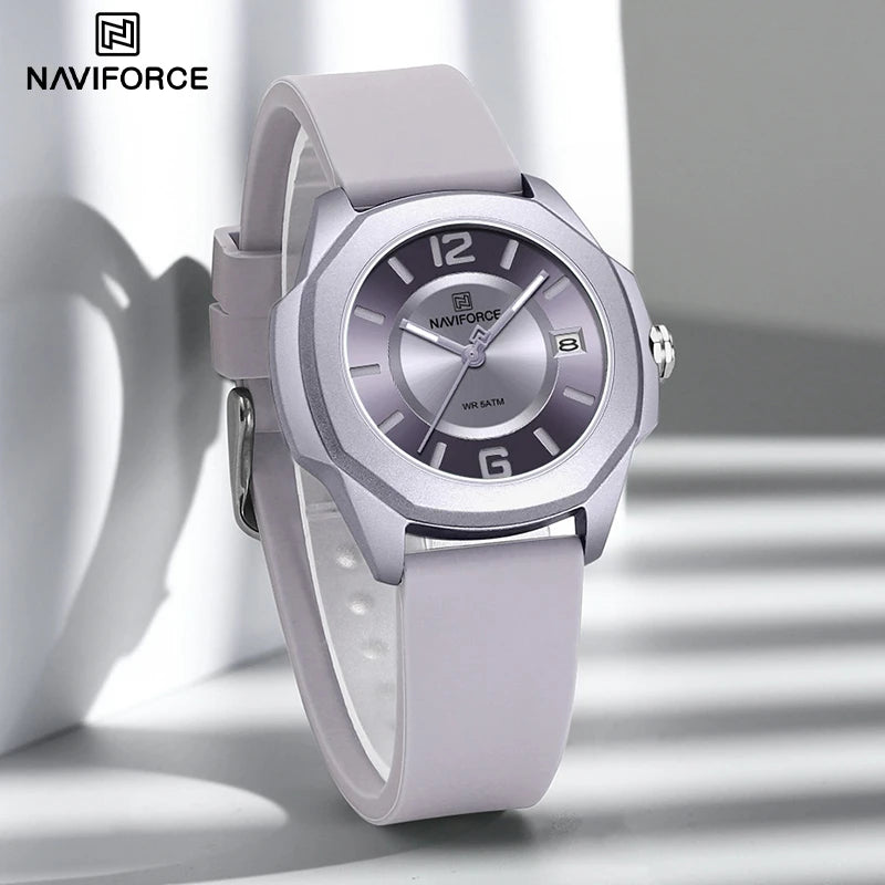Relógio Feminino NAVIFORCE Polygon Chic À Prova D'Água 50m