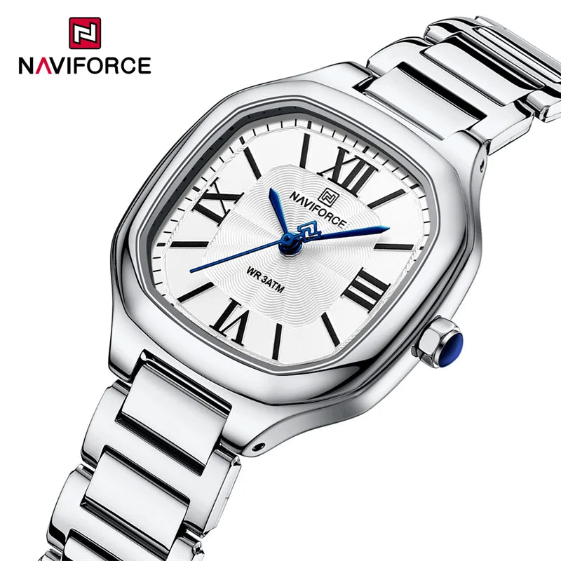 Relógio Feminino NAVIFORCE Grace Quartzo Aço Inoxidável À Prova D'Água