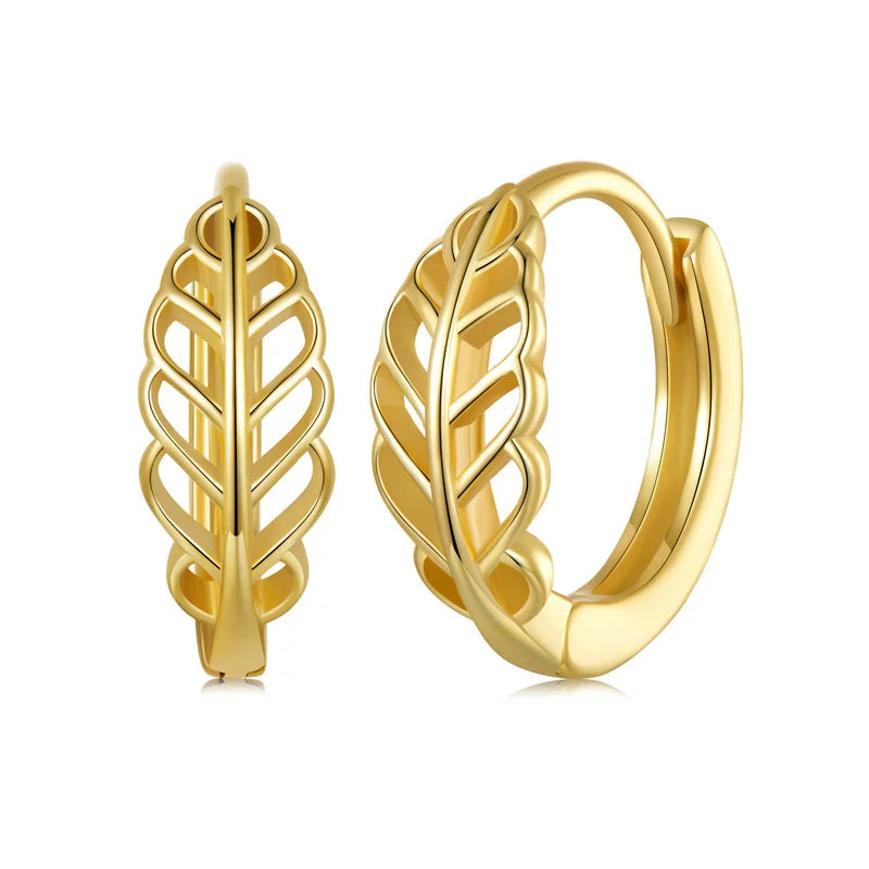 Brincos BAMOER Leaf Elegance