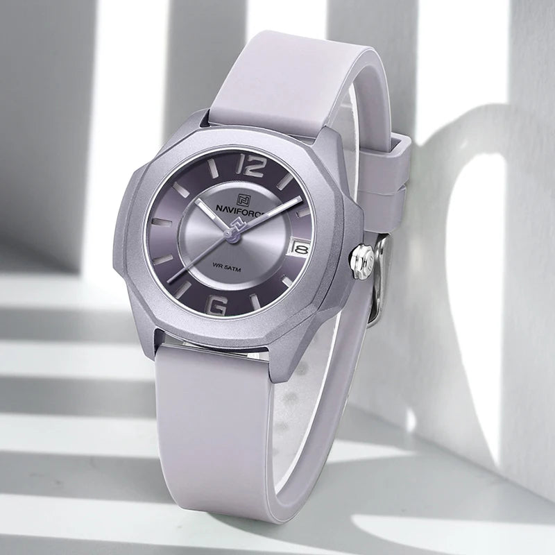 Relógio Feminino NAVIFORCE Polygon Chic À Prova D'Água 50m