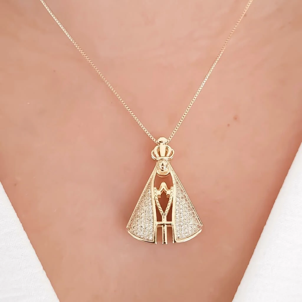 Colar Nossa Senhora Aparecida Dupla Face AuraSacra™ – Últimas Unidades
