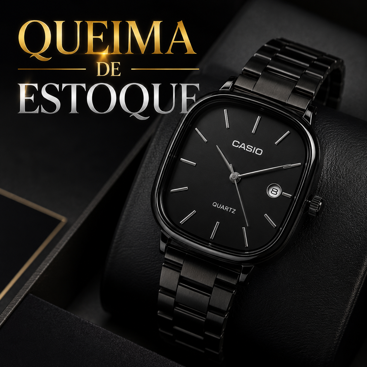 ChronoRetro™ – Relógio Vintage Quadrado Unissex – Queima de Estoque