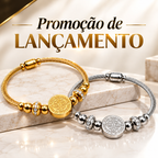 Bracelete Medalhão São Bento com Strass BentoLux – Promoção de Lançamento