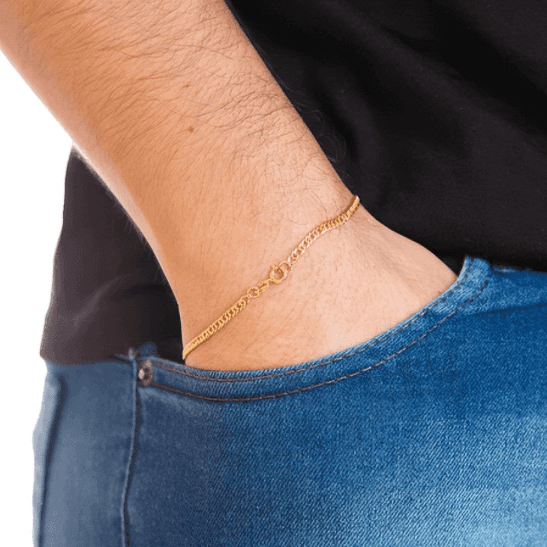 🔱 TitanGold™ – Pulseira Masculina Grumet Dupla Lacraia Banhada a Ouro 18K
