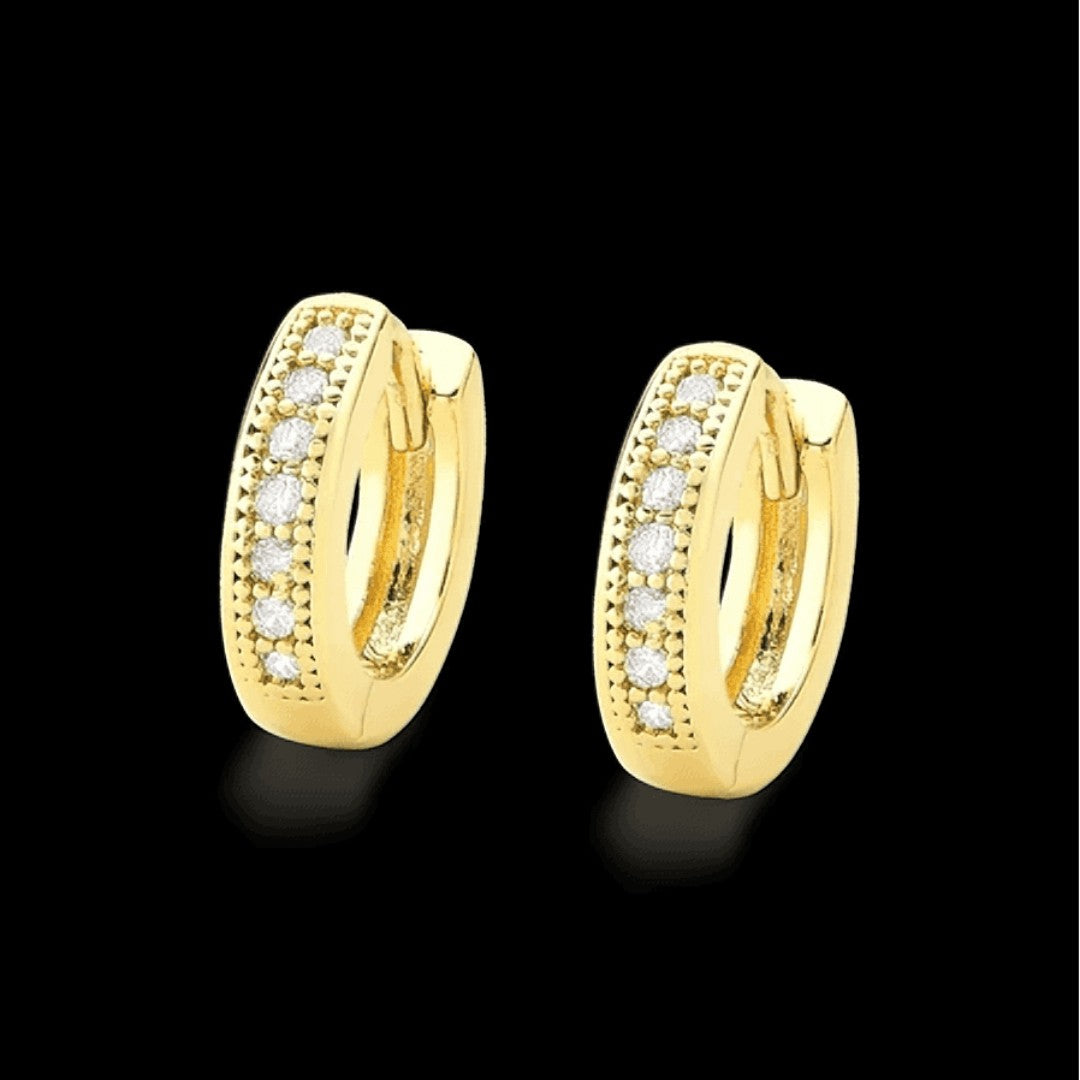💍 LuxZir™ – Brinco Argola Cravejada com Zircônia Banhada a Ouro 18K