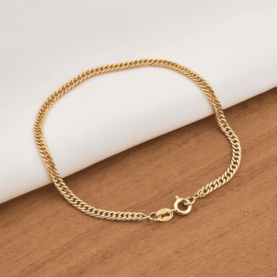 🔱 TitanGold™ – Pulseira Masculina Grumet Dupla Lacraia Banhada a Ouro 18K