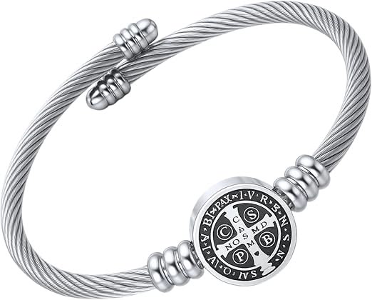 Bracelete São Bento Dourado e Prata kit