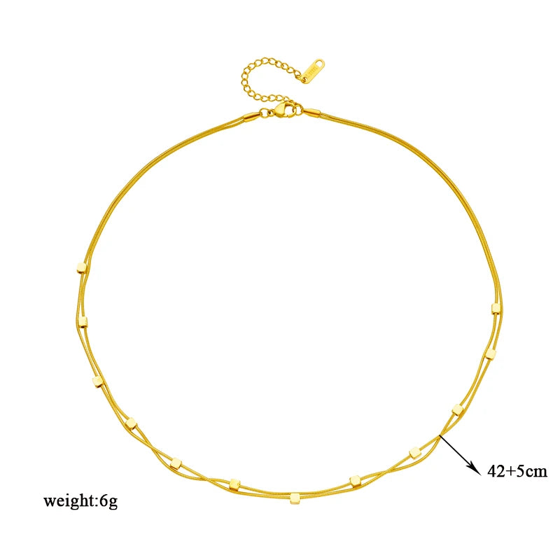 Luxe Cube  Colar Feminino de Aço Inoxidável 316L