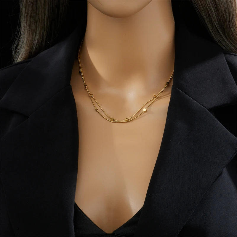 Luxe Cube  Colar Feminino de Aço Inoxidável 316L